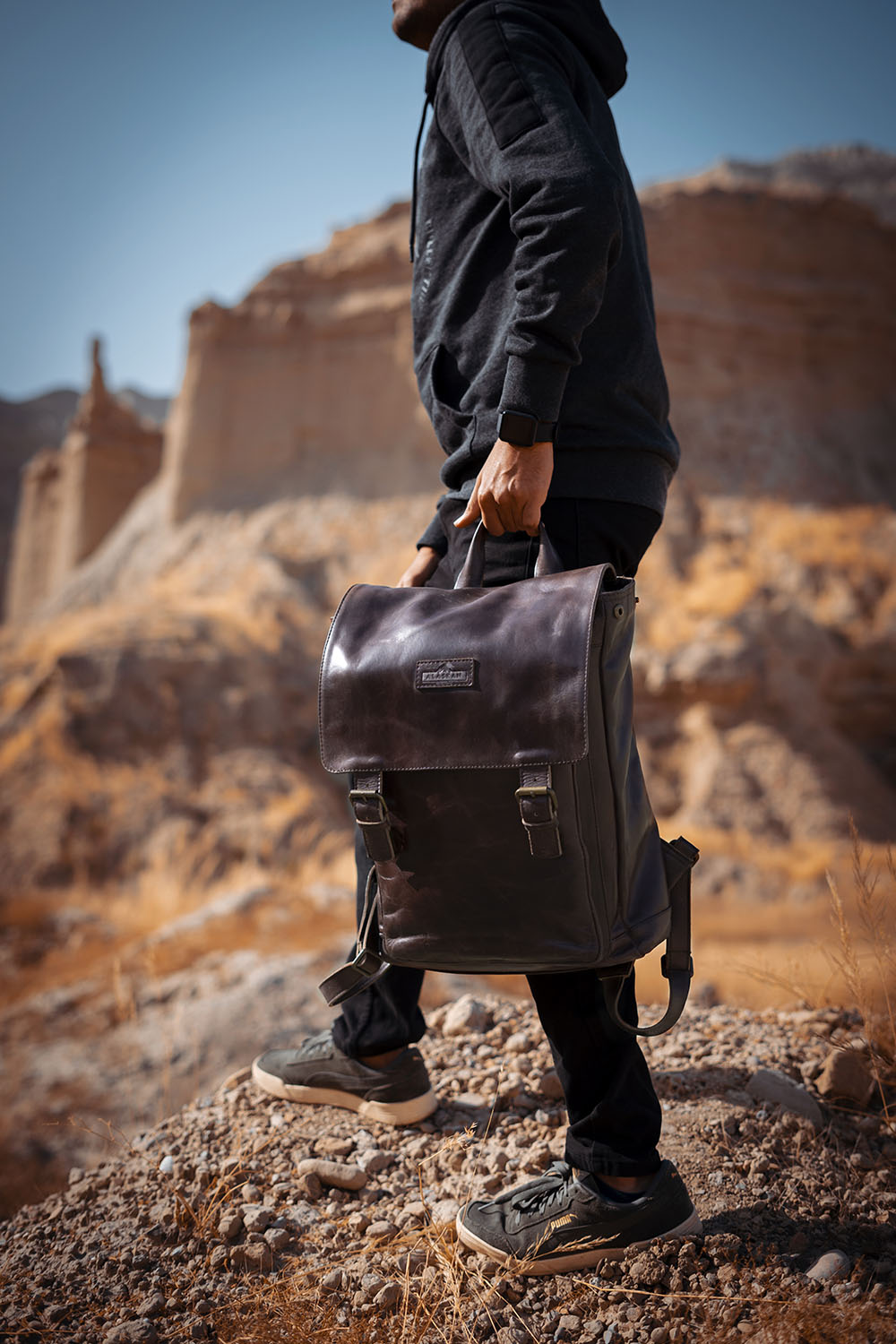 Clayton Vintage Crazy Horse Leather Backpack